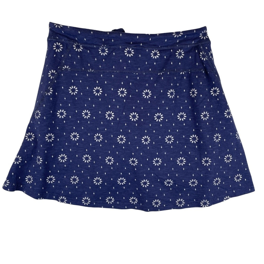 Toad&Co Chaka Skort Navy Blue Floral Tencel Organic Cotton Mini Skirt XS